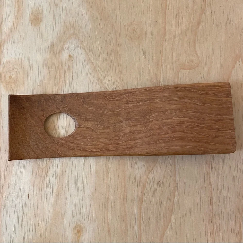 Curved Sleek Sculptural Modern Carved Wood Counter Balance Wine Bottle‎ Holder